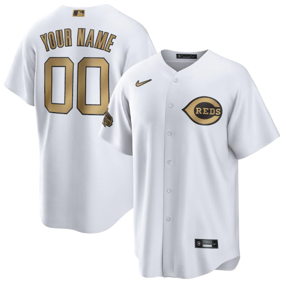 Men's Cincinnati Reds Active Player Custom 2022 All-Star White Cool Base Stitched Baseball Jersey